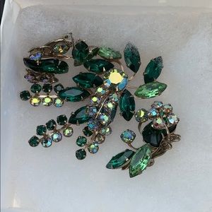 Set of three including clip ons and a brooch